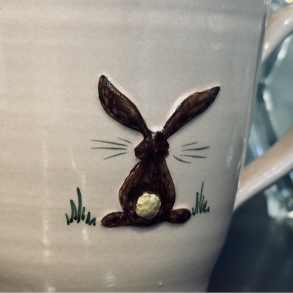 Handmade Pilarts Polish Pottery Mug 16 oz Pink Easter Bunny 🐰 - Picture 3 of 8